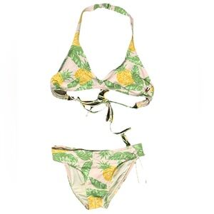 #24 Tommy Hilfiger 2 piece bathing suit y2k tropical swimsuit pineapple 6 halter